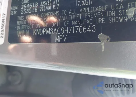 2017 Kia Sportage Lx из США, поврежденный, VIN KNDPM3AC9H7176643